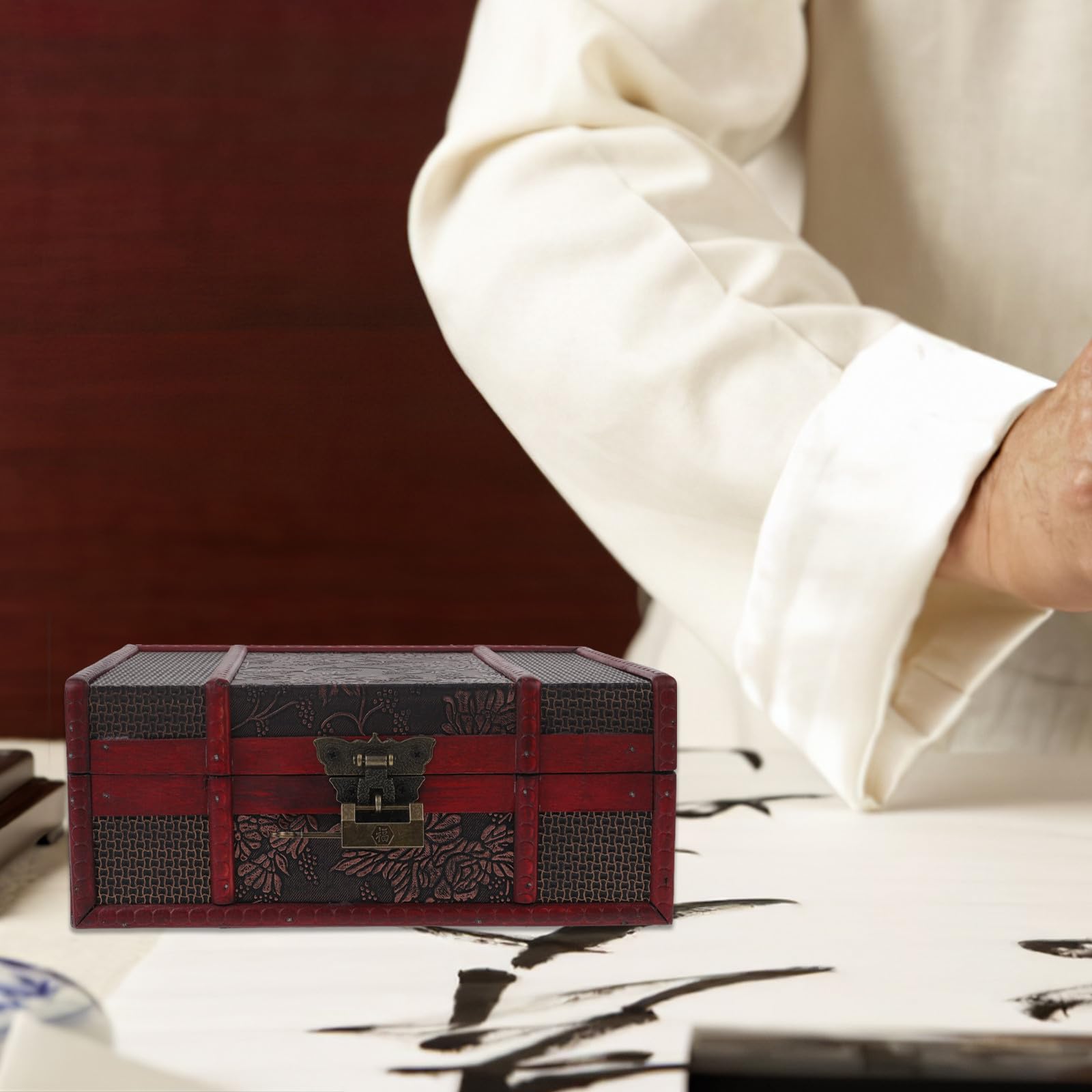 Alasum Bibelbox mit Schloss Dekorative Aufbewahrungsbox für Schmuck und Kleinigkeiten Vintage Holzbox Schützende Haushaltsbox für Zuhause und Kirche