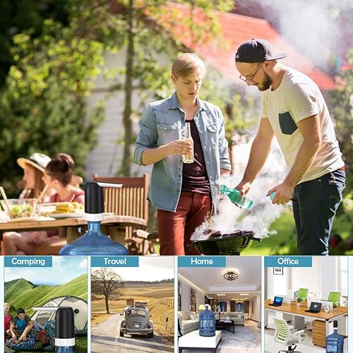 Miniatura 2 de Myvision Paquete de 2 dispensadores de agua eléctricos portátiles de 5 galones, bomba de botella de agua de carga micro USB, dispensador de agua de
