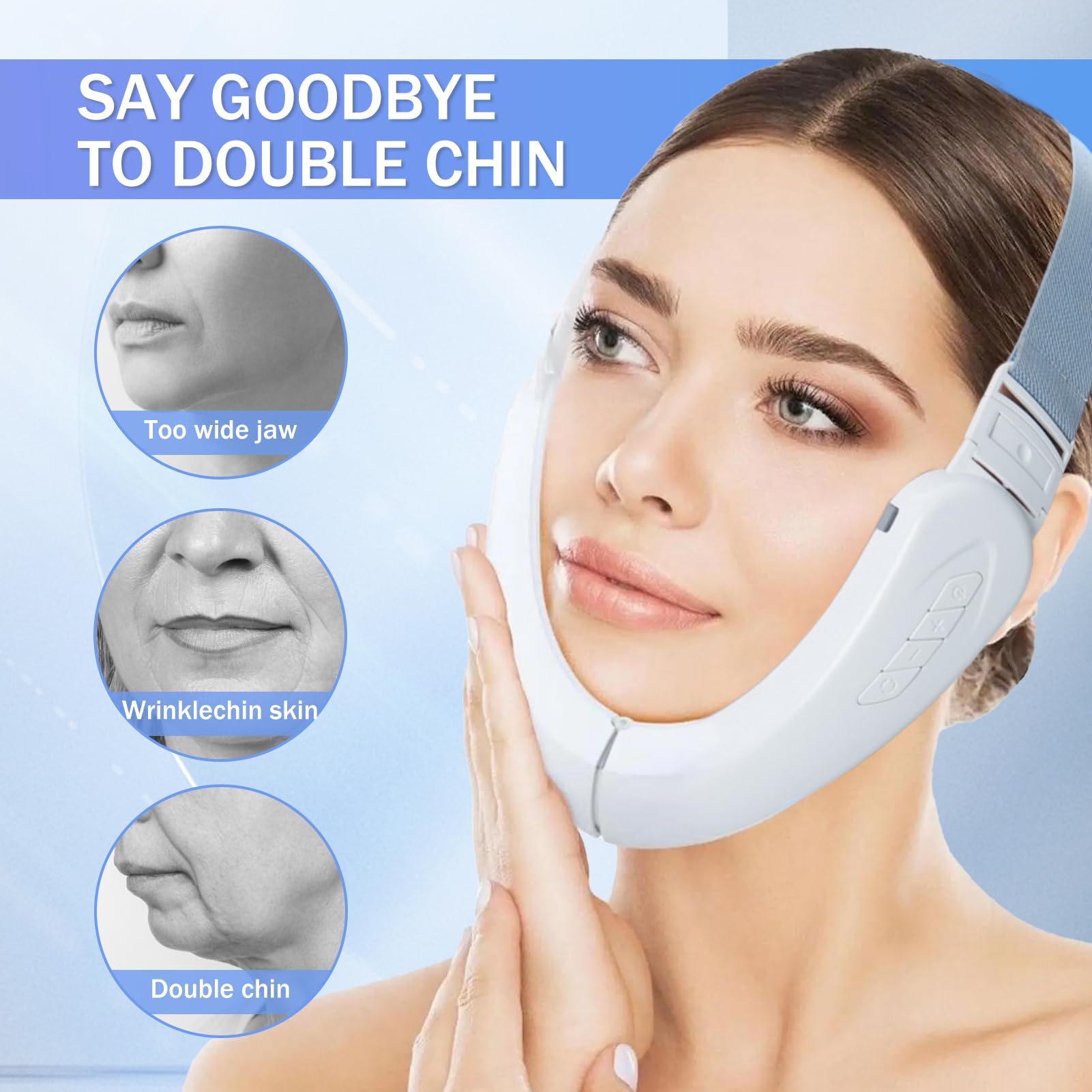 Elektrisches V Gesichtsmassagegerät, Elektrisch V-Face Shaping Massager Schönheitsmesser Gesichtslifting Maschine 6 Modi 12 Intensitätsstufen für Toninggeräte Antioxidation, Hautreparatur