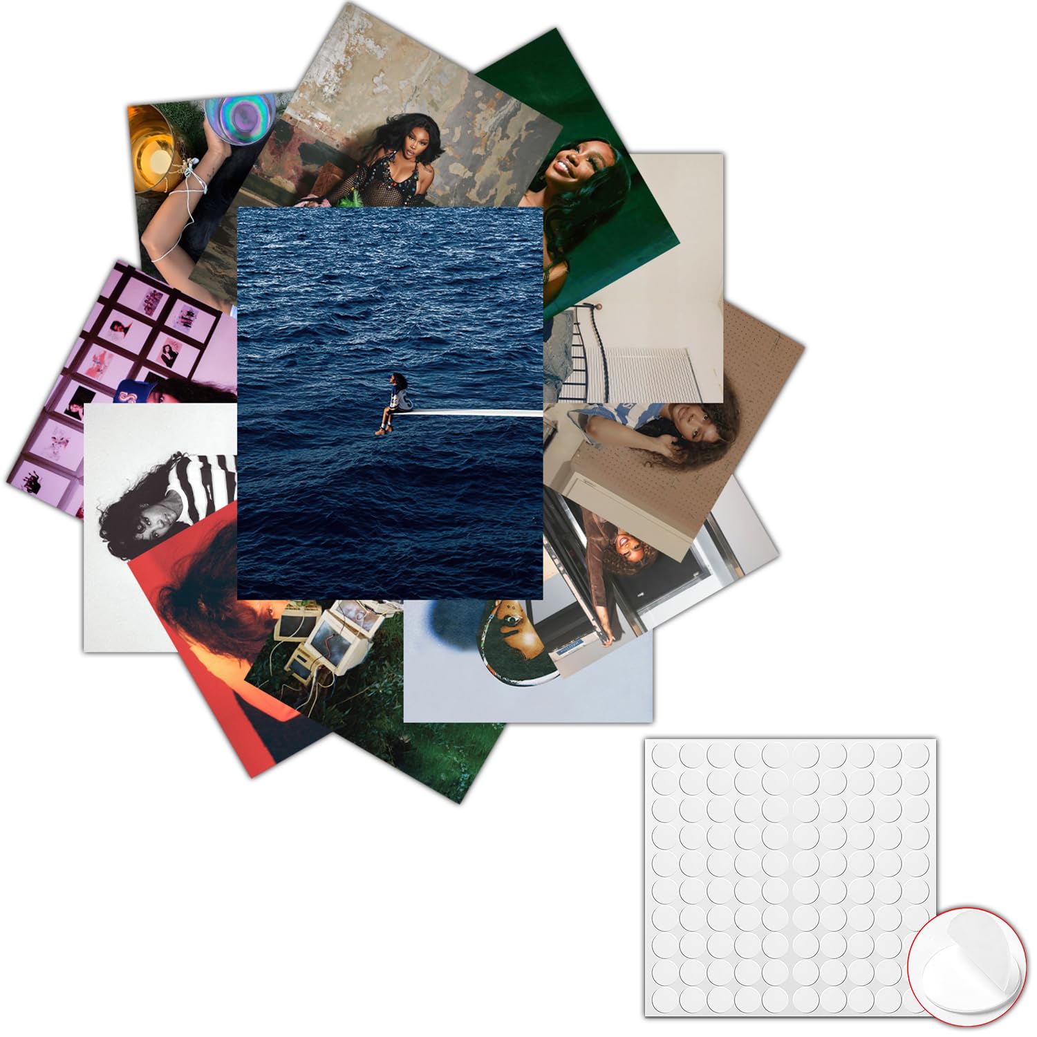GTOTd Singer SZA Wall Poster(12 Pack with Wall Collage Kit) 36×28cm,Music Cover Merch Party Unframed Version HD Printing Poster for Room Club Wall Art Decor