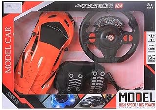 سيارة سباق مع ريموت تحكم ودواسات للأطفال- متعددة الألوان