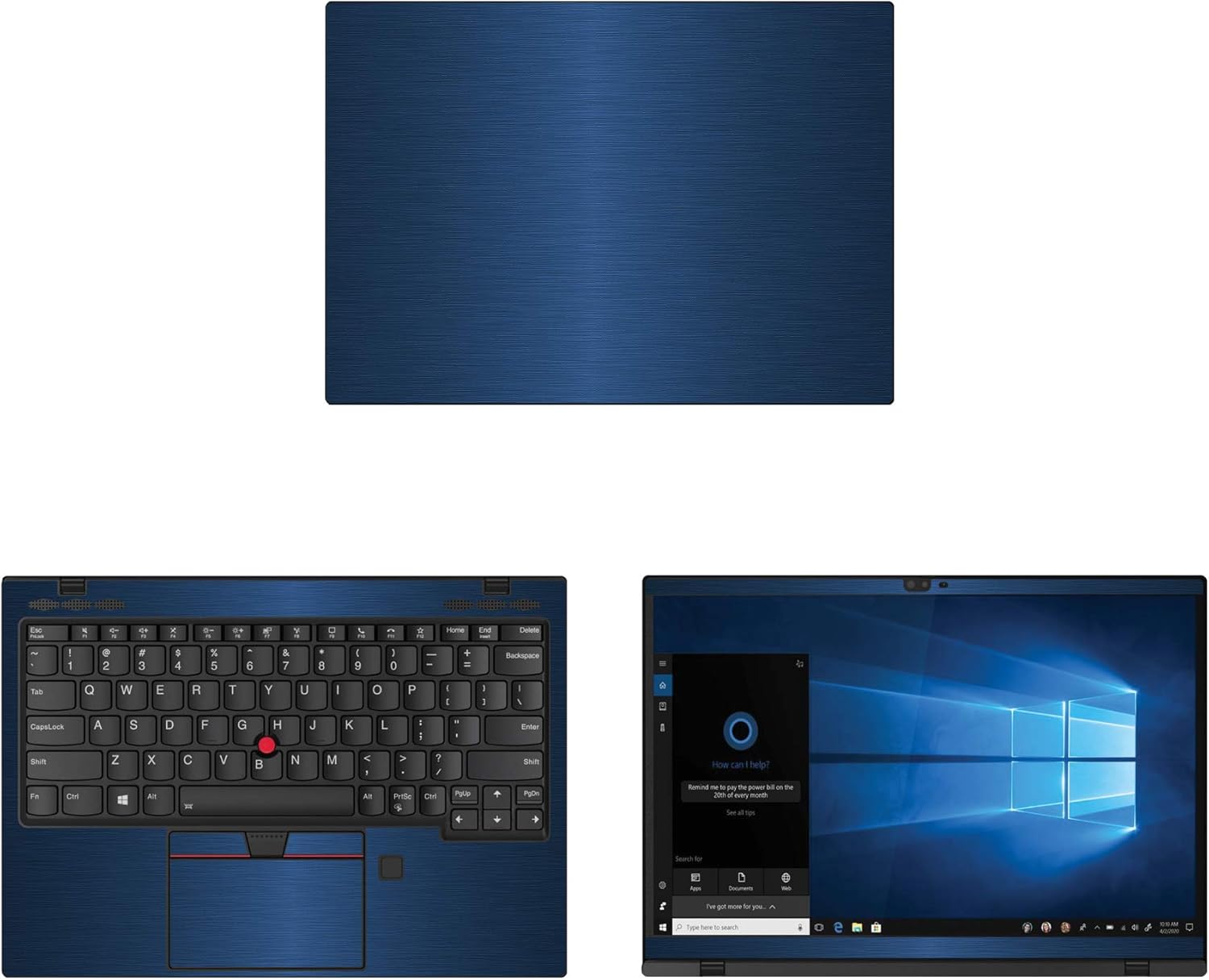 Decalrus - Protective Decal for Lenovo ThinkPad X1 Nano (13.3" Screen) Laptop Blue Texture Brushed Aluminum Skin case Cover wrap BAlenovoThnkpdX1_nanoBlue