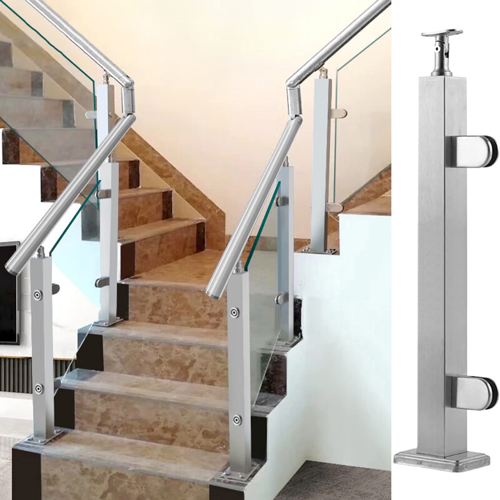 Poteau de garde-corps en acier inoxydable de finition haut de gamme 115 cm