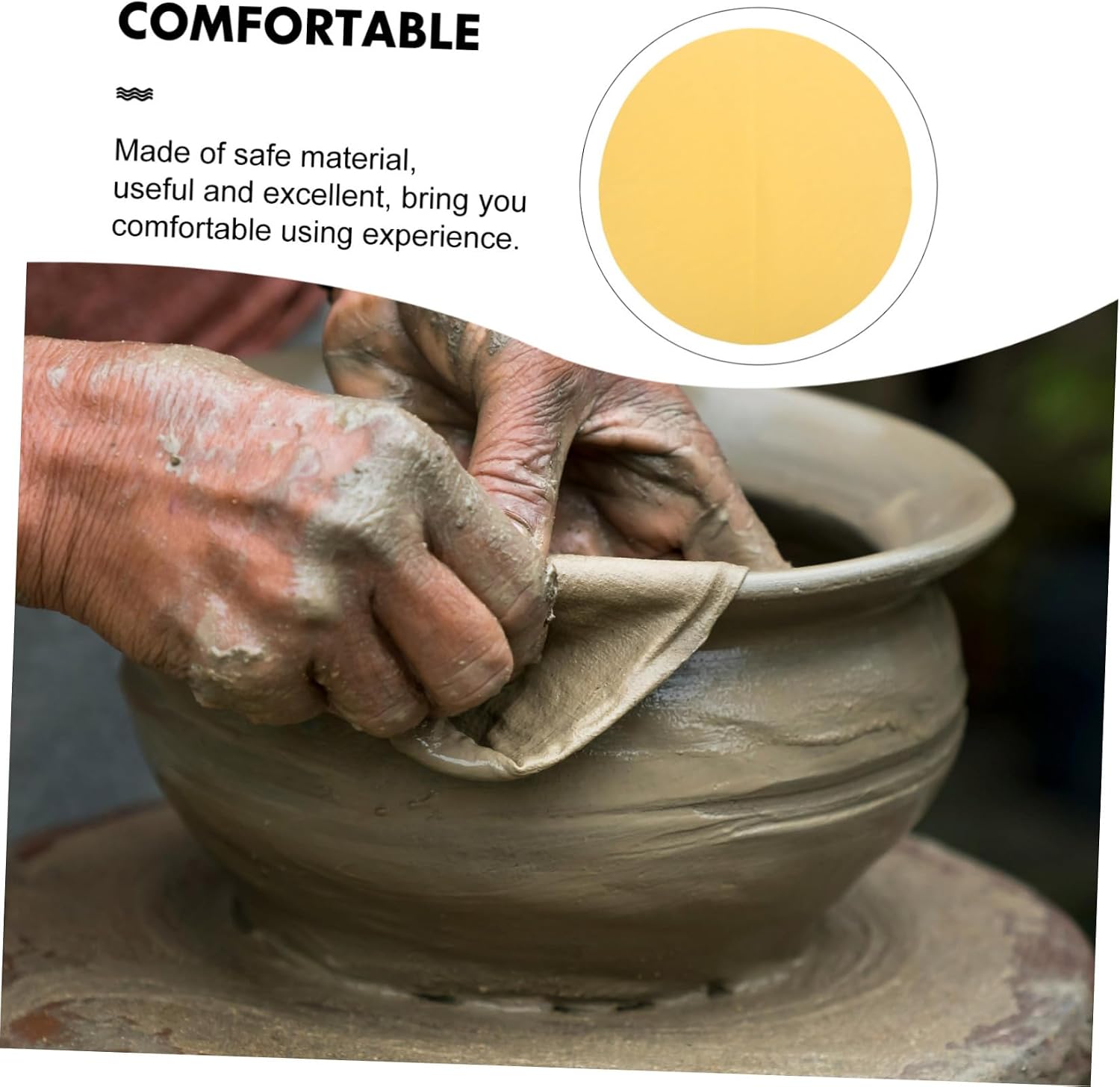 HOMSFOU Round Pottery Clay Absorbent Pad Durable Smoothing Cloth for Pottery Practical Tool for Clay Sculpting and Throwing Essential Accessory for Artists