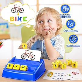 SAITCPRY Educational Toys for 3 4 5 Year Old for Toddlers 2-4 Year Matching Letter Games for 3-5 Montessori Toys for Kids Toy for Ages 2-4 4-6 (Blue/Yellow)