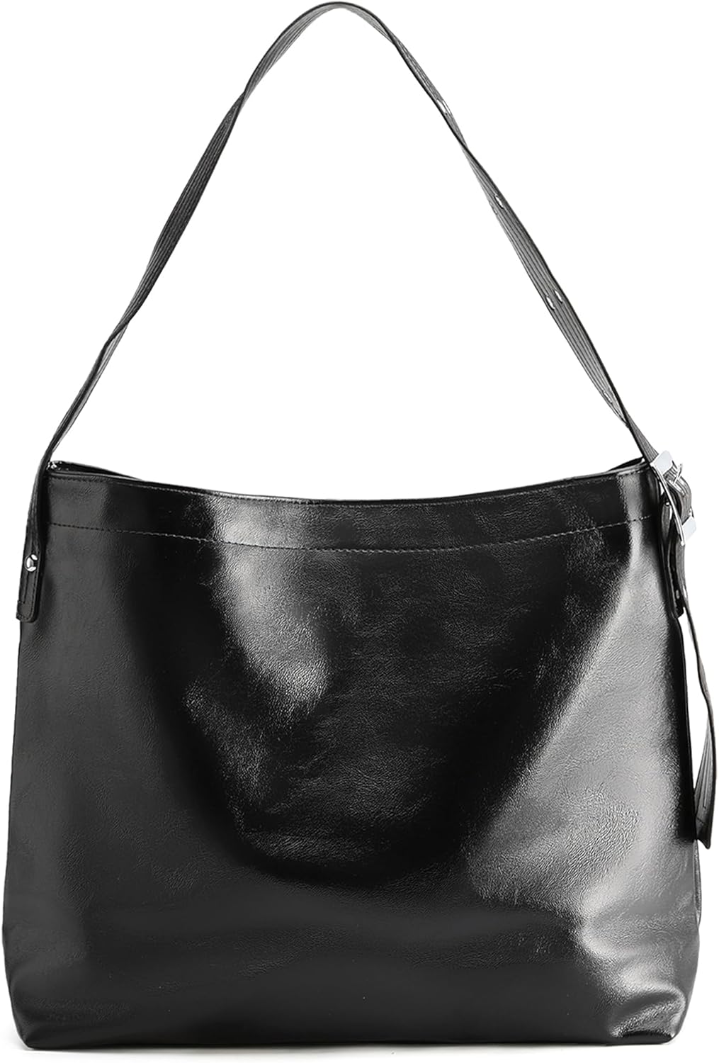 NEWBELLA Women's Hobo Purse - Large PU Leather Shoulder Bag, Spacious Work Tote & Travel Handbag, Lightweight Daily Purse Adjustable, Dark