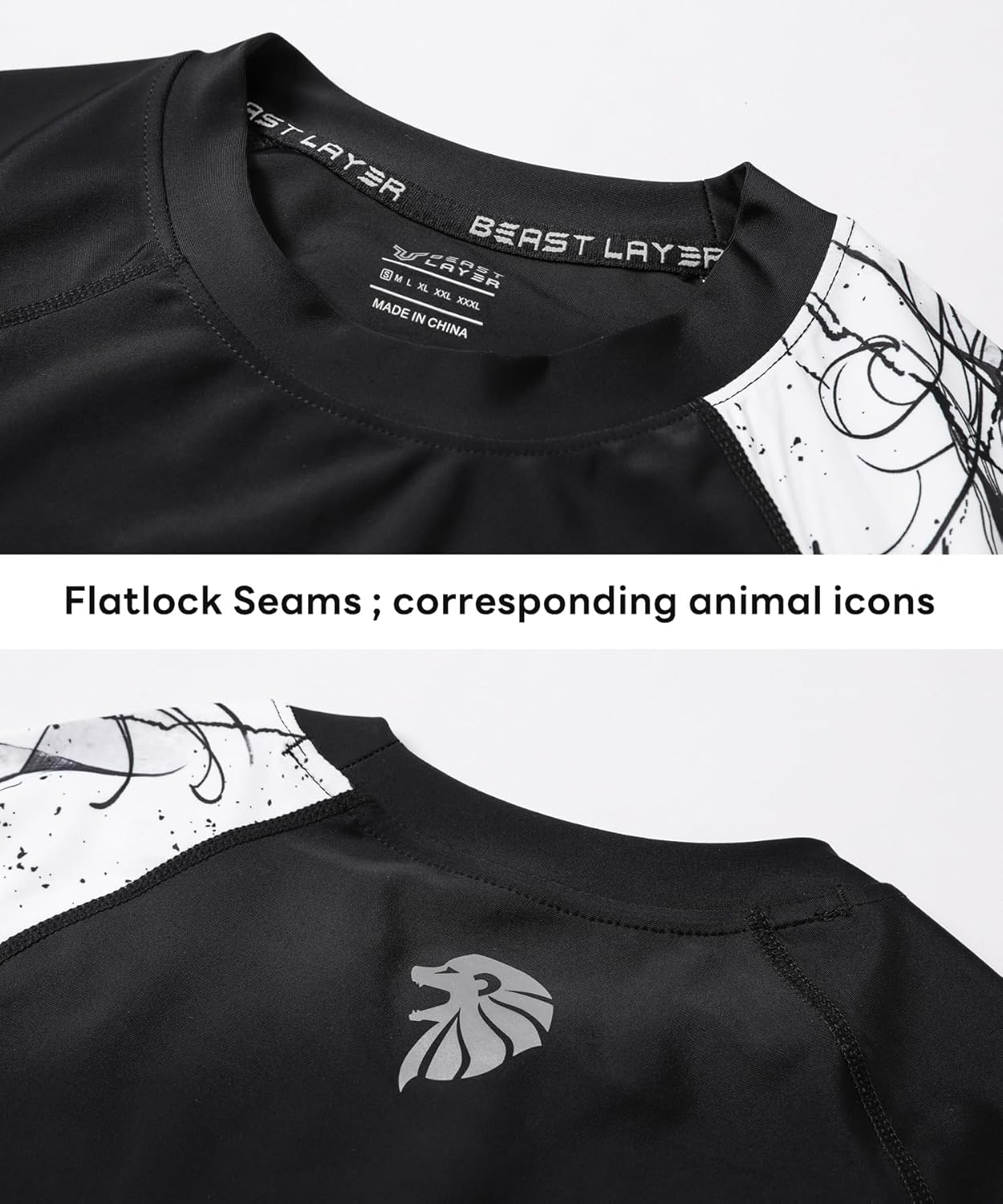 HUGE SPORTS Men's Splice UV Sun Protection UPF 50+ Skins Rash Guard Short Sleeves - Image 6