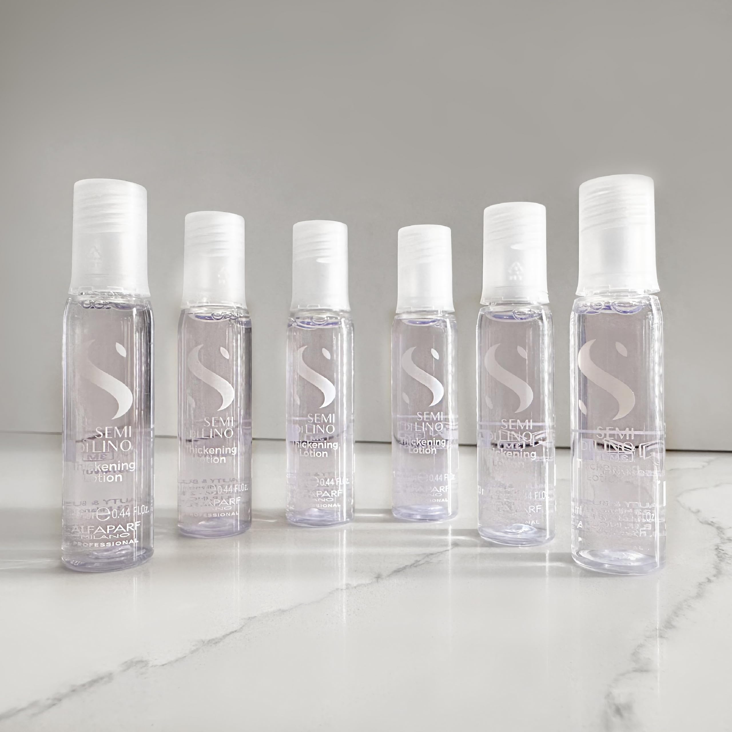 Alfaparf Milano Semi di Lino Density Thickening Leave-In Treatment for Thin Hair - Thermal Protection - Builds Body, Plumps Hair - Volumizing Hair Product - Youthful and Thicker Hair - 6 Vials