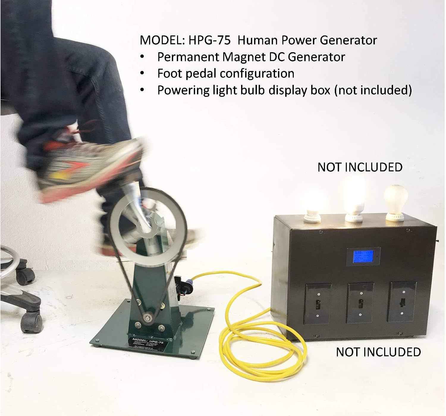 HPG-75 Human Power Generator Permanent Magnet DC Dynamo Emergency Backup STEM Power 0 to 50 Volts DC