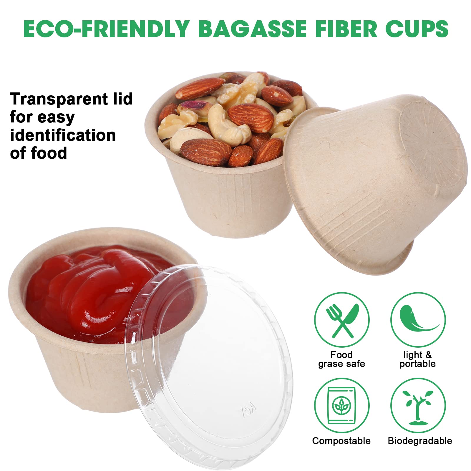 Barquetas De Bambu Vasitos Biodegradables Greenuso Pack 100