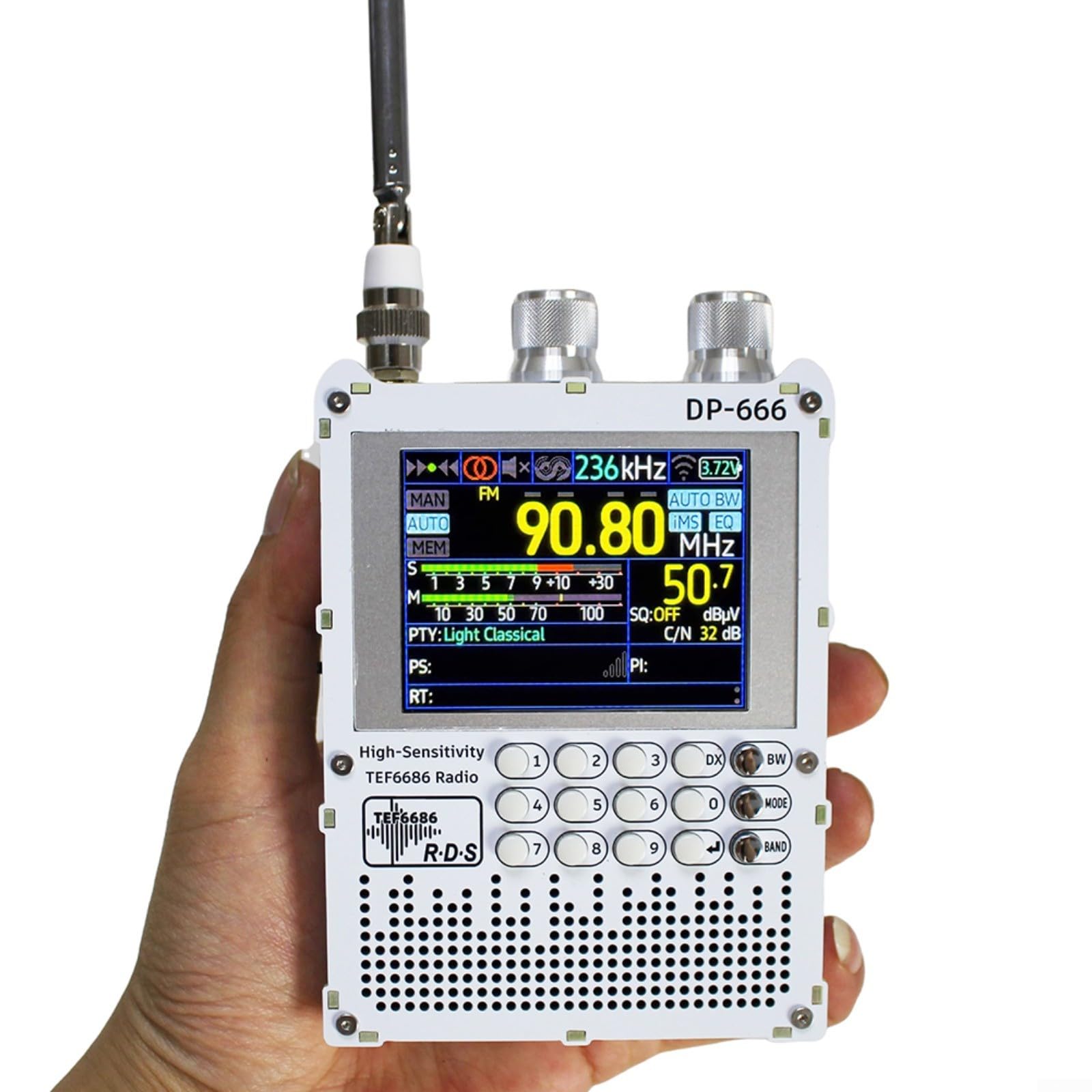 DP-666 TEF6686 Hochempfindliches Radio Vollband-FM-AM-FM-Kurzwellenradio(White1)