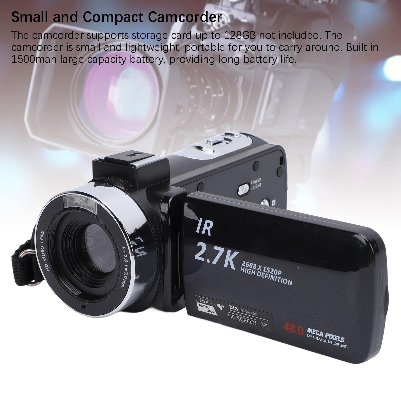 Amazon | 48MP付きデジタルカメラカムコーダー48MP 3インチ回転可能
