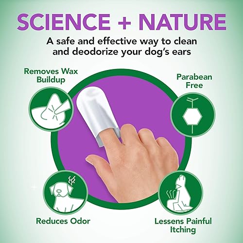 Miniatura 5 de Vet's Best Toallitas de dedo para alivio de oídos | Toallitas de limpieza de oídos para perros | Calma y desodoriza | 50 toallitas desechables