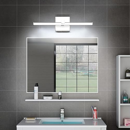 Miniatura 5 de ZUZITO Lámpara de baño de 18 pulgadas, moderna, cromada, LED, 14 W, regulable, iluminación blanca fría, 6000 K