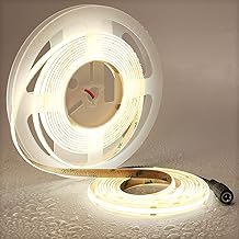 TOPAI COB LED Strip 5 Metres 4000 K Waterproof, LED Strip 24 V Natural White High Brightness, Self-Adhesive CRI>90 480LED/M Cuttable for Bedroom, Kitchen Decoration