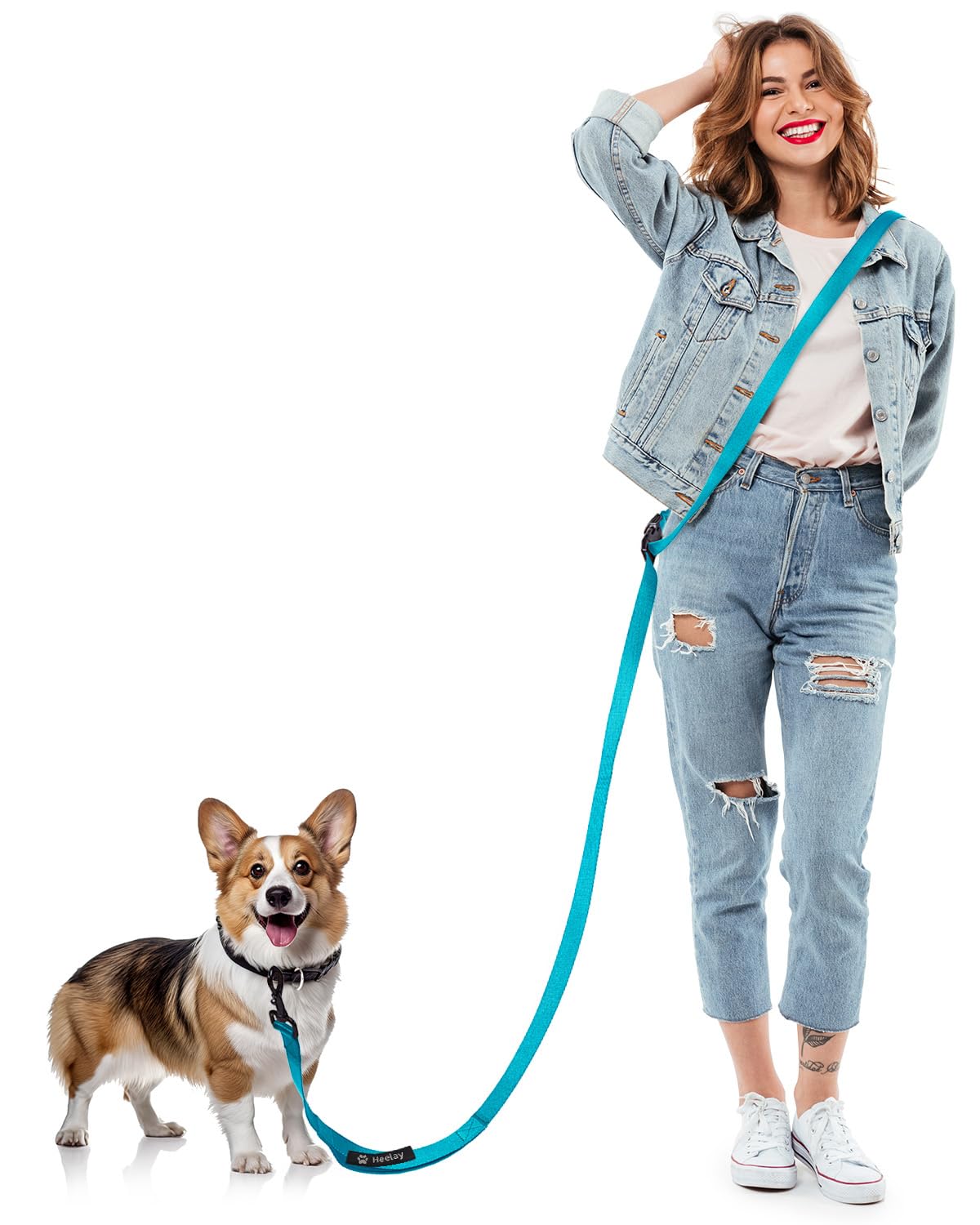 Hands Free Dog Lead, 8.2ft Waist Belt Dog Running Crossbody Leash with Explosion-Proof Handle Adjustable Training Hands Free Leash for Small, Medium & Large Dogs Walking Jogging Running
