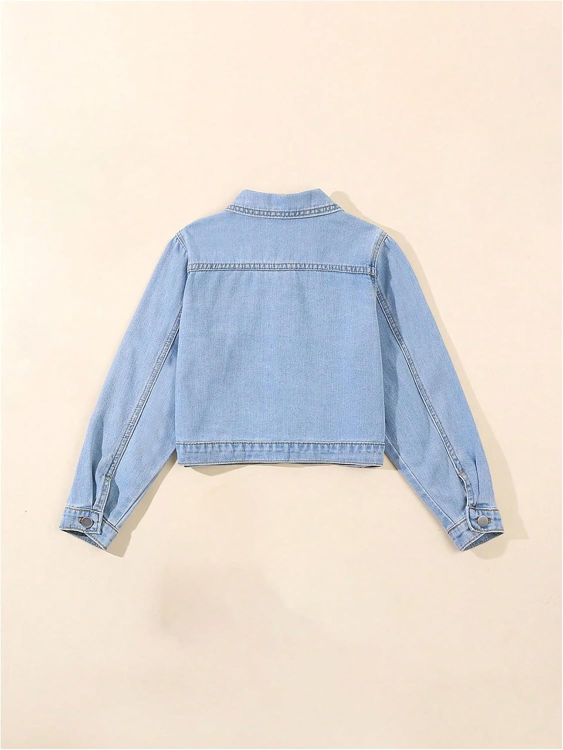 WDIRARA Girl's Bow Embroidered Denim Jacket Long Sleeve Button Down Jean Jacket Cute Outerwear