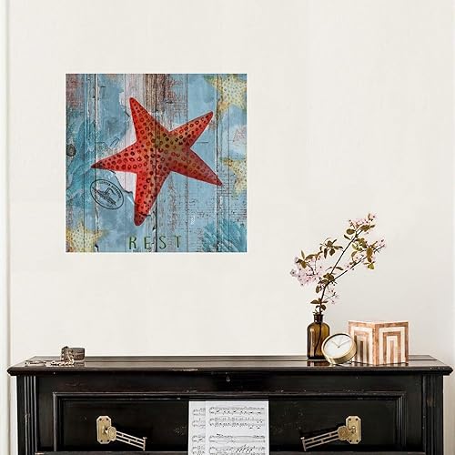 Miniatura 9 de Calcomanías de vinilo para pared, diseño náutico, playa, océano, submarino, vintage, arte de pared, arte de pared, animales marinos, tortuga, pulpo,