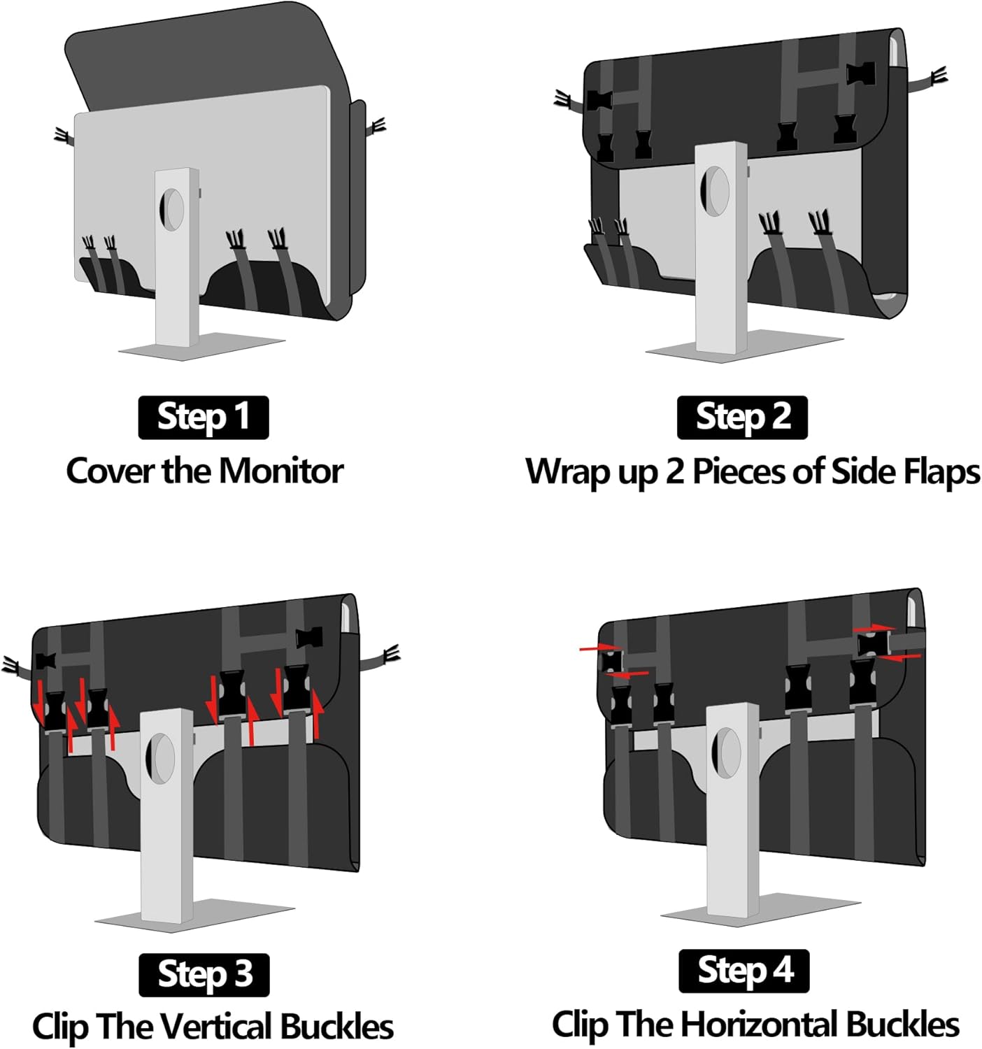 Trunab Travel Carrying Case for 27" LCD Screens and Monitors, With Padded Velvet Lining, Protective Monitor Bag Compatible With iMac* 27" and Accessories, Black (Patented Design) - Image 6