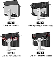 Vista 6 de Trunab Funda de transporte de viaje para pantallas LCD y monitores de 27", con forro acolchado de terciopelo, bolsa protectora para monitor Negro