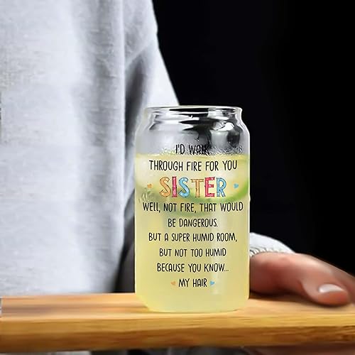 Miniatura 4 de Regalos para hermanas  Regalo para el día de la madre para hermana  Cristal para hermana  Regalos para hermana de hermana  I'd Walk Through Fire For
