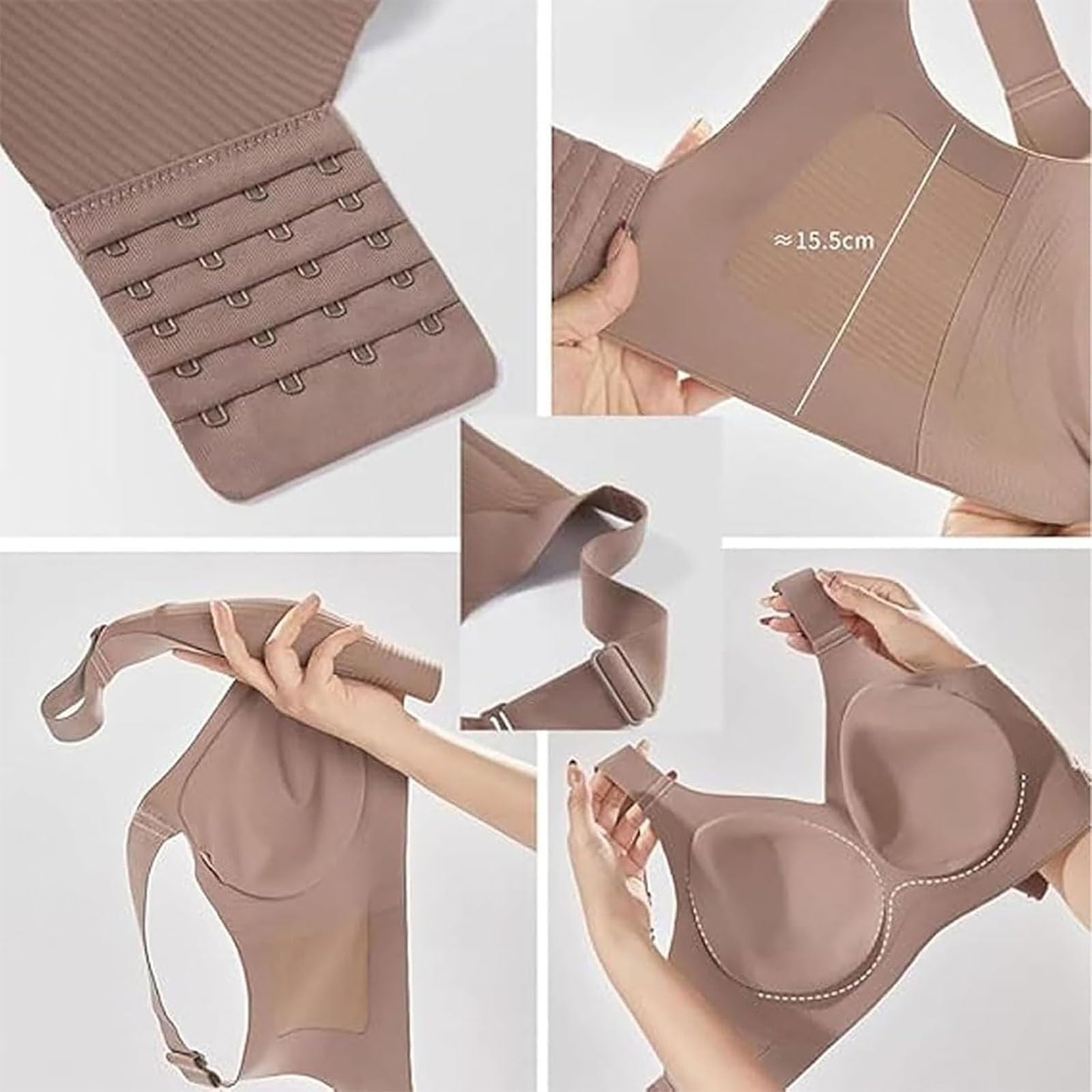 Reggiseni Comfort da Donna UK Sport Push Up Senza Cuciture Confezione da 3 Wireless a Costine Grandi Seni Cadenti Top da Donna Anziani Sport Support Lift Reggiseno Morbido Regolabile Comfort ad Alto