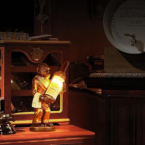 Miniatura 4 de SOMINA Lámpara de escritorio moderna de oro mono tallado resina botella de vino lámpara de mesa de vidrio E14 industrial retro café bar iluminación