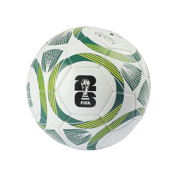 Hamleys Football Size 5 Synthetic Leather 32 Panel Match Ball White Green | Glossy synthetic leather, 32 panel design, weather resistant, for street and grass play, training and recreation