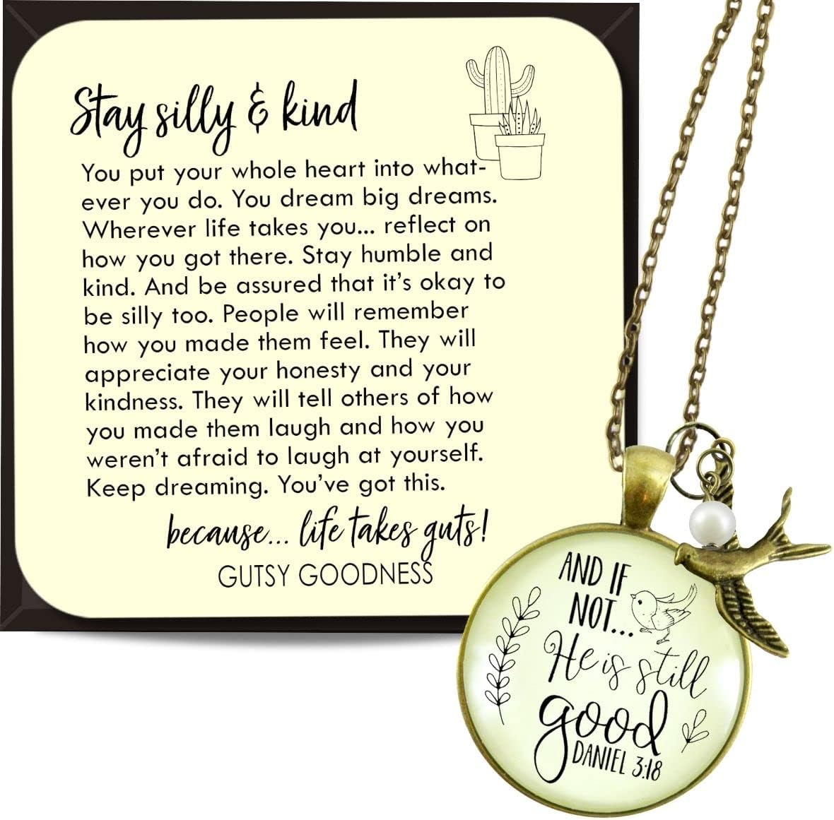 Gutsy Goodness Surrender Necklaces Women Of Faith Life Quotes Handmade Jewelry Pendants with Gift Card