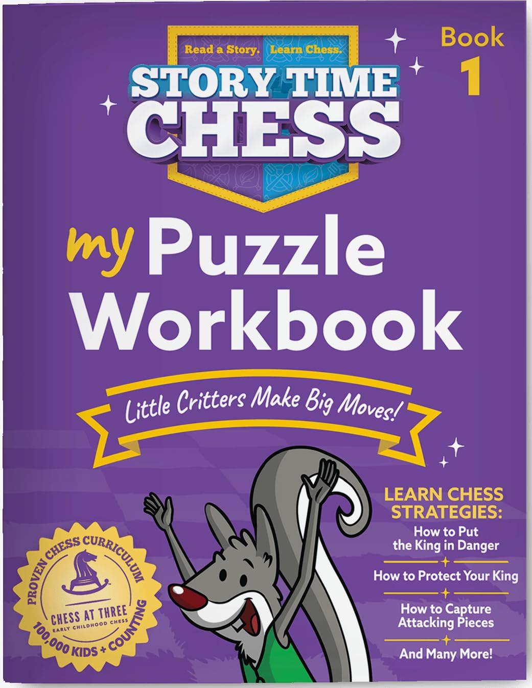 Story Time Chess Puzzle Workbook, Chess Learning Game for