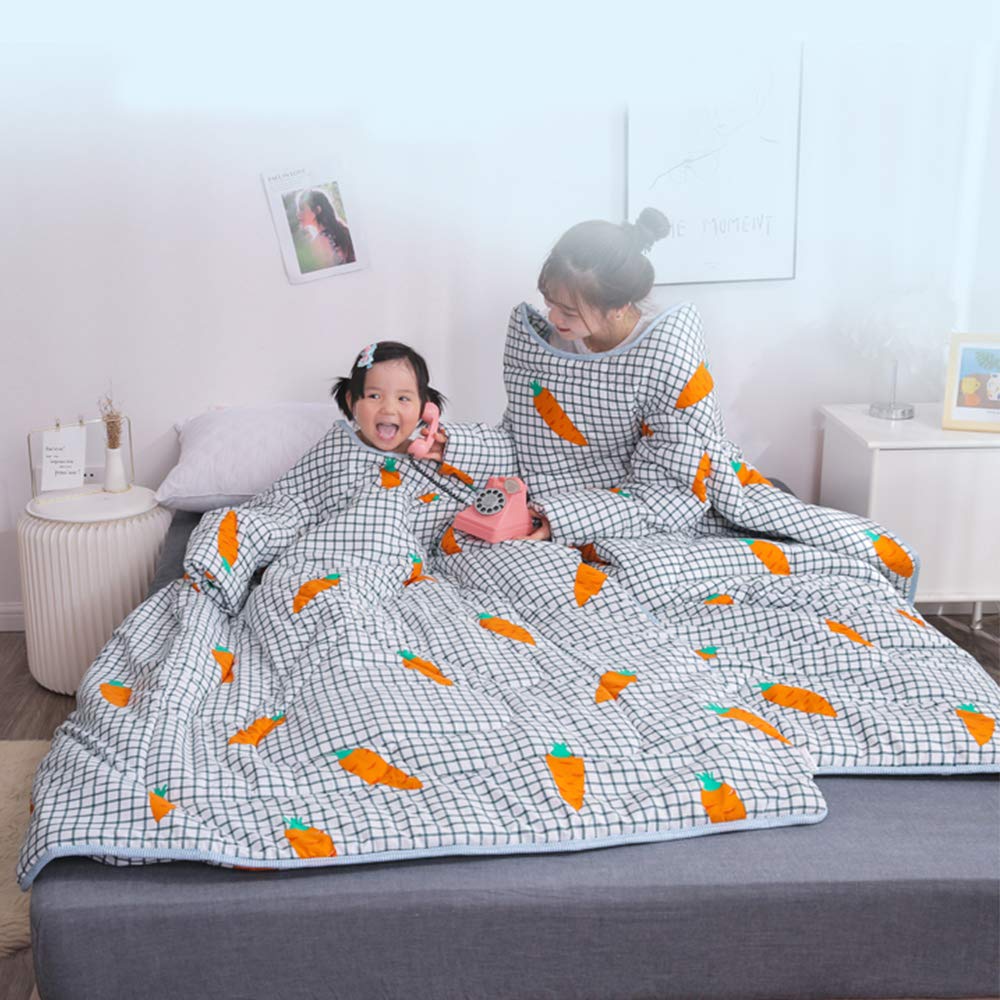 Manta cálida con Mangas, edredón portátil con Cremallera, Capa de algodón Engrosada, Saco de Dormir de Invierno para Adultos, Capa a Prueba de Viento para la Oficina en el hogar 59 * 79in,d