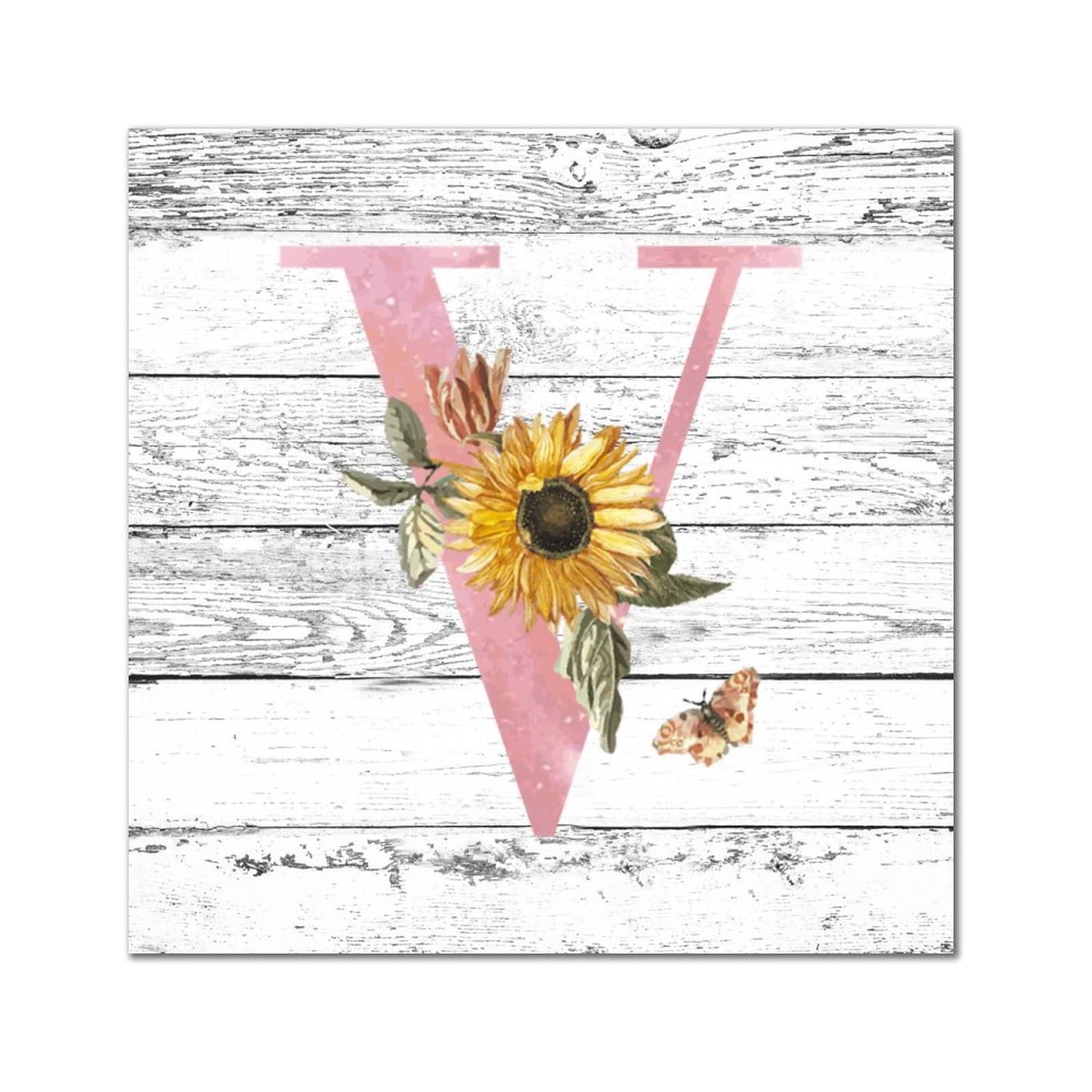 Lettre V en bois aquarelle rose pour embellir une chambre de bébé ou votre salon