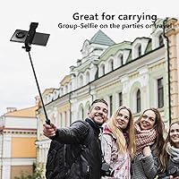 Vista 5 de Selfie Stick, trípode retráctil de 40 pulgadas para teléfono con control remoto inalámbrico y luz, trípode portátil para selfie stick