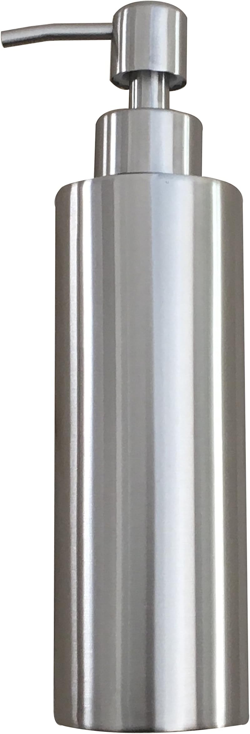 Liquid Soap Dispenser Shampoo Shower Gel Container Bottle for Kitchen or Bathroom Countertops, Brushed Stainless Steel (12 oz / 350ml)