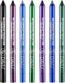 LemonSac 7 Colorful Eyeliner Pen Set, Eye Shadow Pencil, Pearl Eyeliner Kit Metallic Glitter Eye liner Pencil for Women Ey...