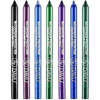 Vista 14 de Juego de 3 lápices delineadores de ojos coloridos, lápiz de sombra de ojos, kit de delineador de ojos perlado metálico con purpurina para mujeres