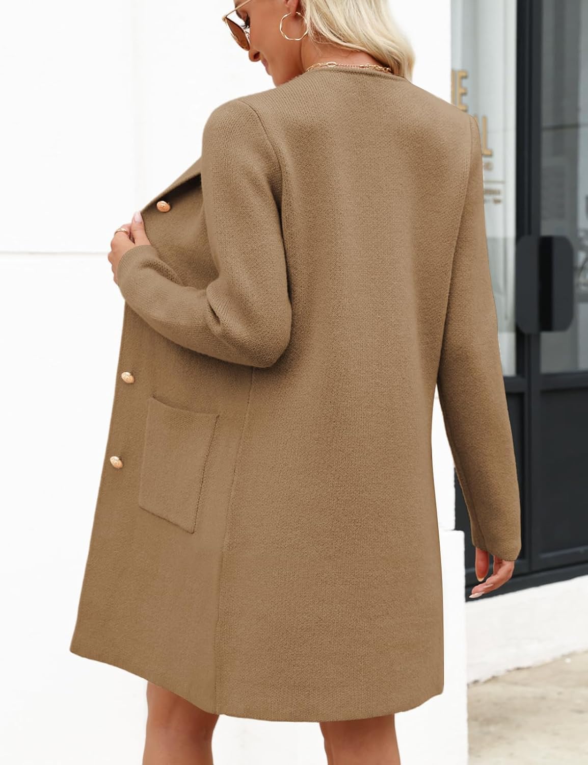 CiCiBird Women’s Fall Long Cardigan Sweater Crewneck Button Down Coat 2025 Coatigan Outerwear with Pocket - Image 2