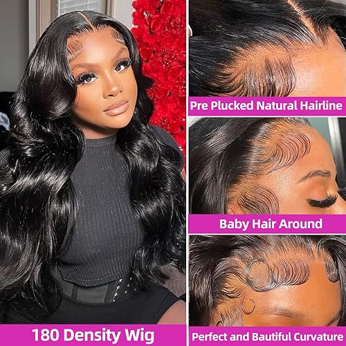 Miniatura 4 de PERISMODA Pelucas de cabello humano ondulado HD de 13 x 6 pulgadas, peluca frontal de encaje transparente de 30 pulgadas para mujeres negras,