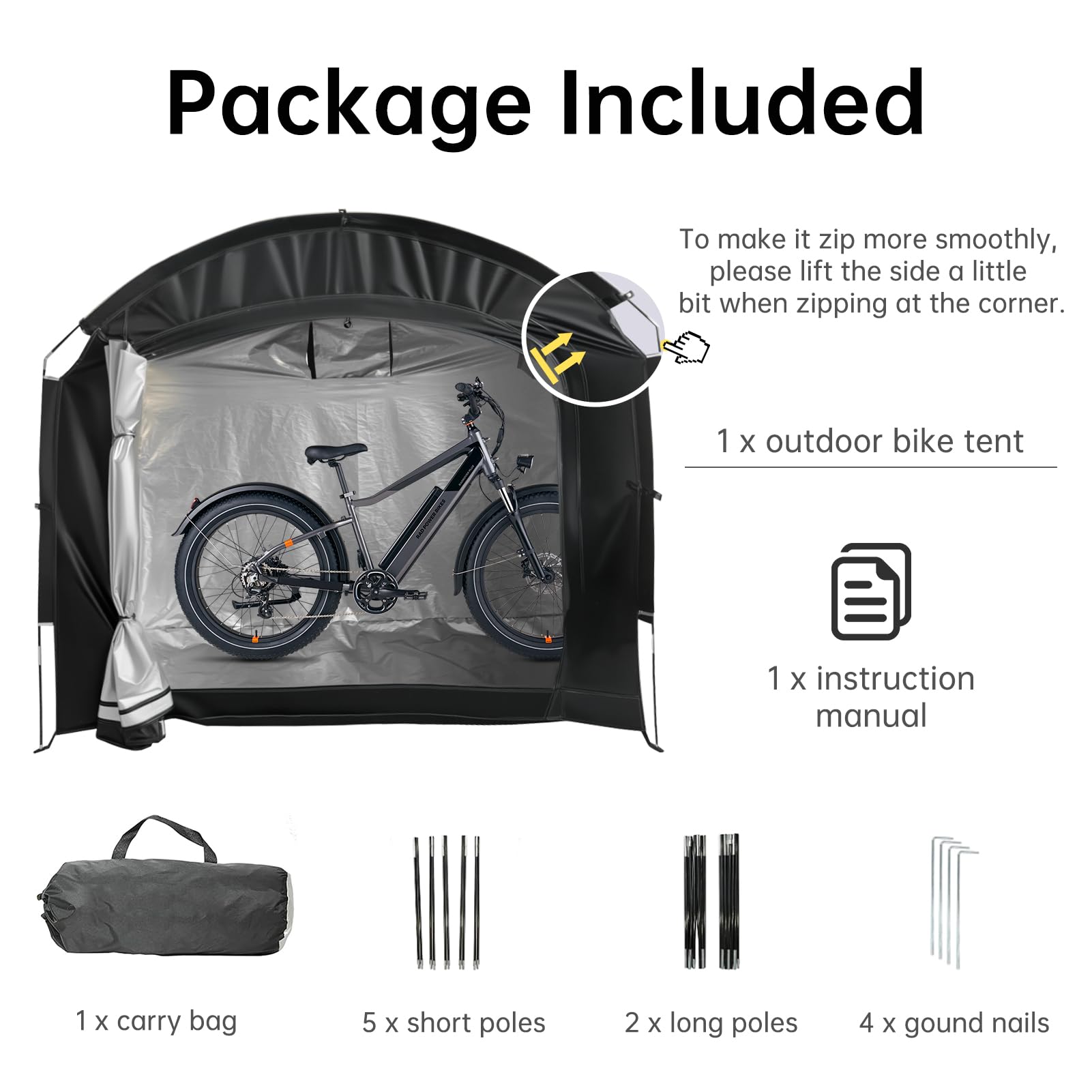 Fahrradgarage für 2 Fahrräder 210D Oxford Wetterfest Outdoor Fahrradabdeckung