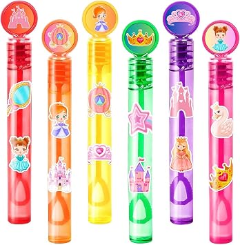 Little Princess Party Favors for Kids 24PCS Fairy Tale Mini Bubble Wands, Great for Birthday Supplies, Pinata Fillers, Goodie Bags & Classroom Rewards