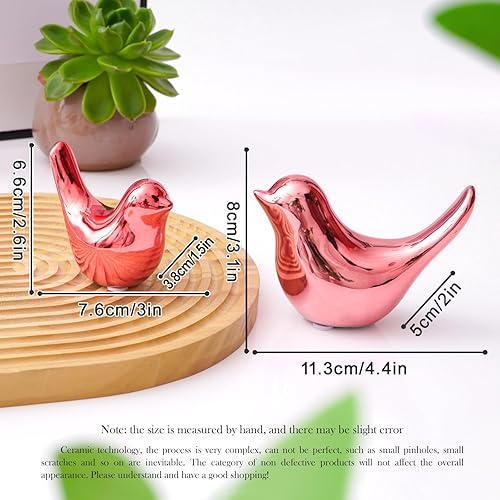 Vista 29 de Notakia Estatuas de pájaros plateados, decoración del hogar, adornos decorativos de estilo moderno para decoración de mesa plateada, sala de estar