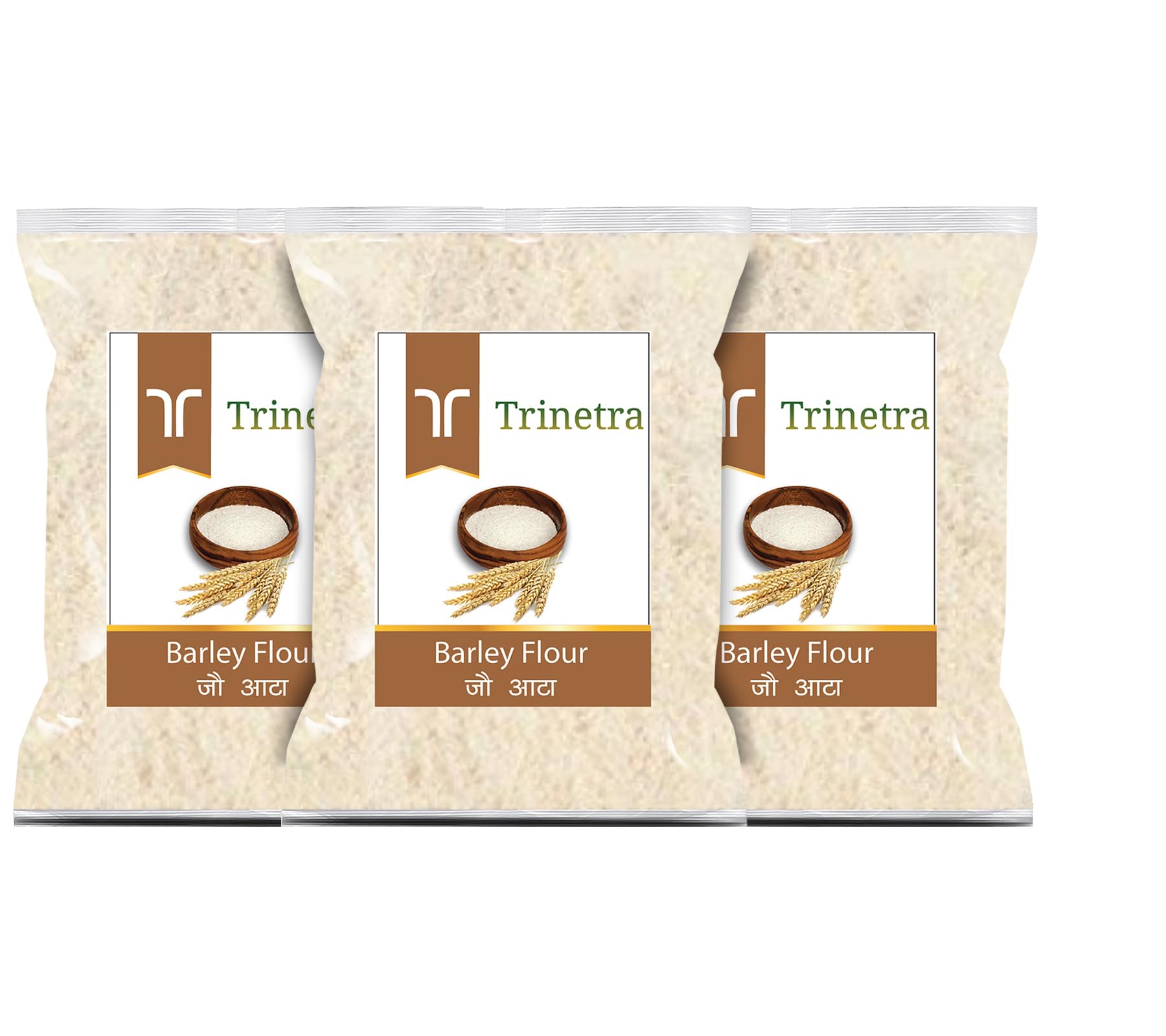 Trinetra Jau Atta (Barley Flour) | Fibre-Rich & Stone-Ground Millet Flour | 1Kg Each (Pack Of 3) 3000 g