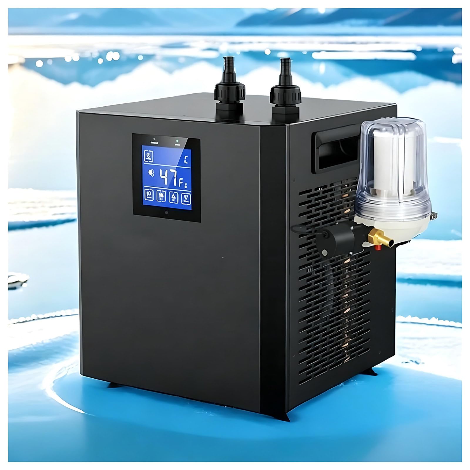 MIAOXIAOLONG Cold Plunge Chiller for Tubs, Ice Bath Chiller with Filter and Water Pump, 300W Water Chiller with LED Display,Ice Bath Cold Water Recovery Dual Pump