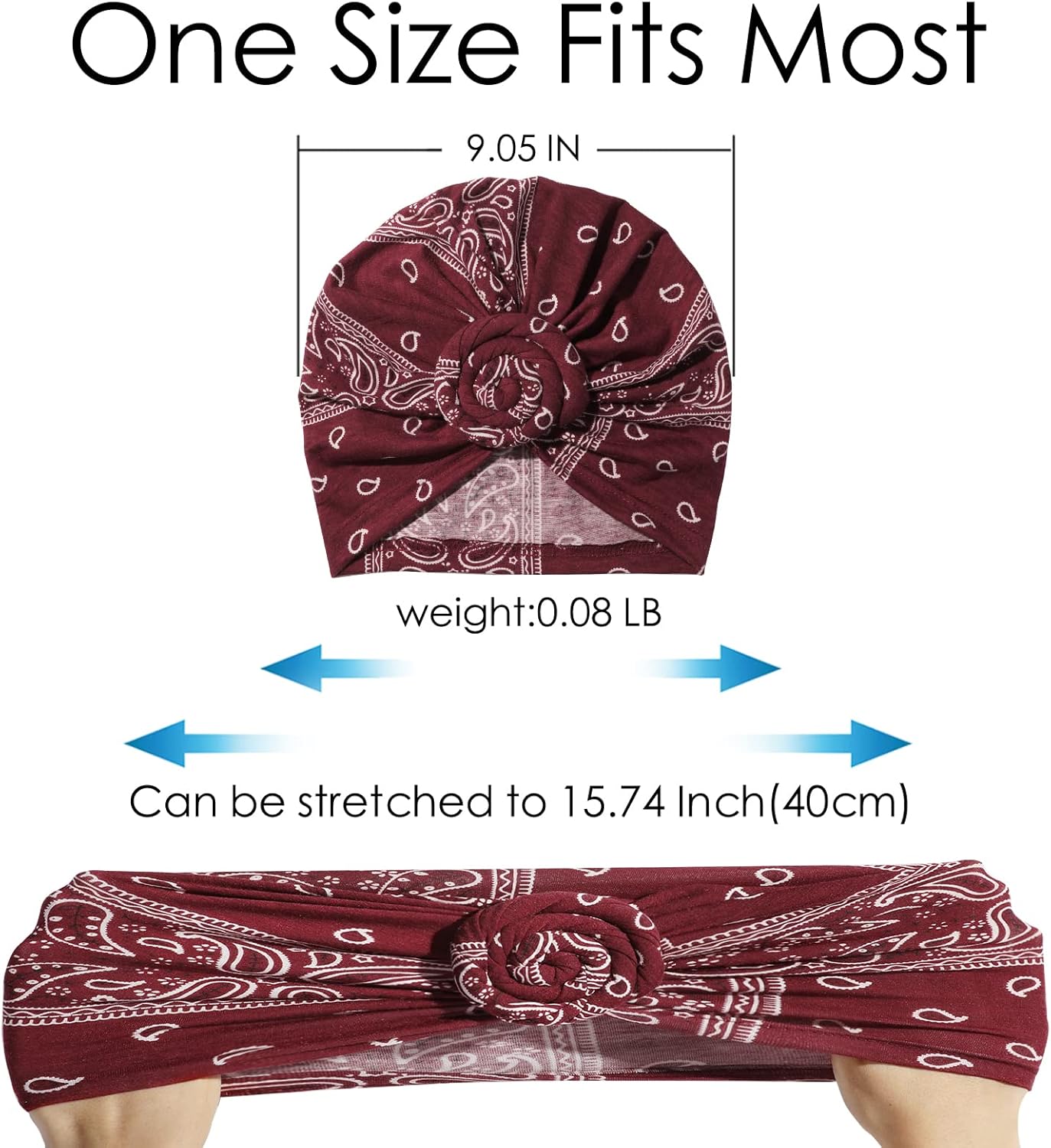 Artilady Stretch Turban Hats for Women - African Knot Headwraps Soft Pre Tied Bonnet Hair wrap Pretied for Black Women - Image 5