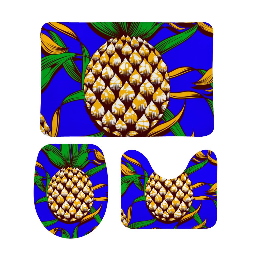 Tapis de salle de bain antidérapant en mousse polaire corail absorbante motif ananas