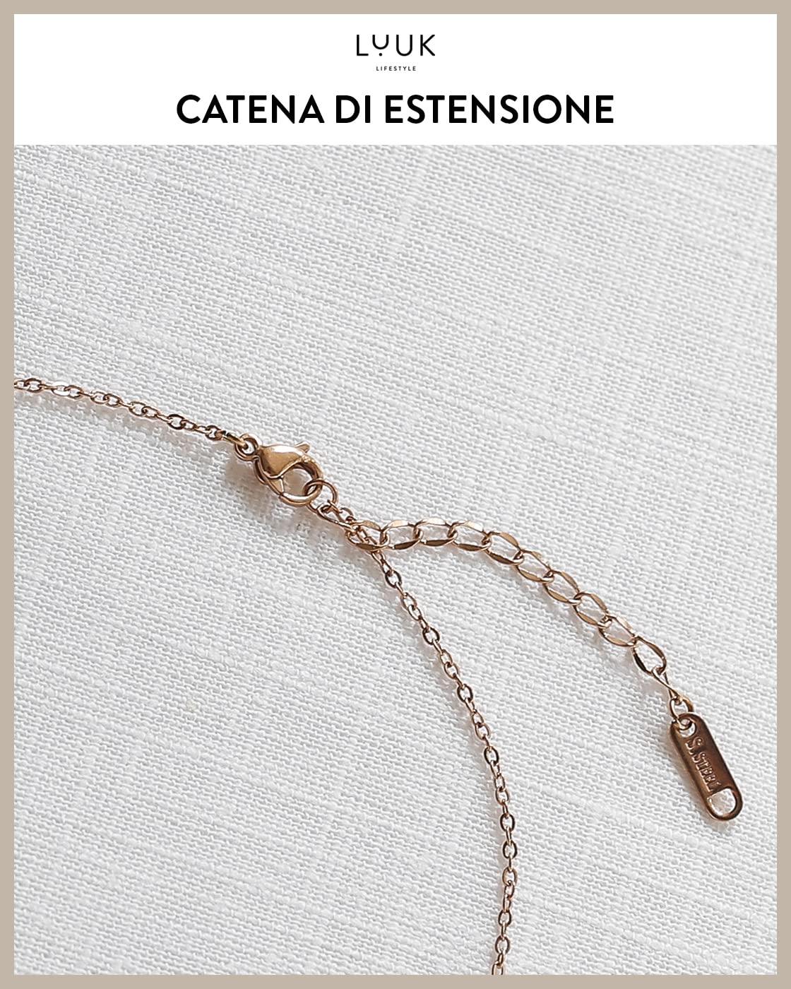 LUUK LIFESTYLE Collane femminili in acciaio inox con ciondolo, gioielli alla moda per tutti i giorni, compagni di viaggio, vacanze o vita quotidiana, idea regalo alla moda, in argento, oro e rosa