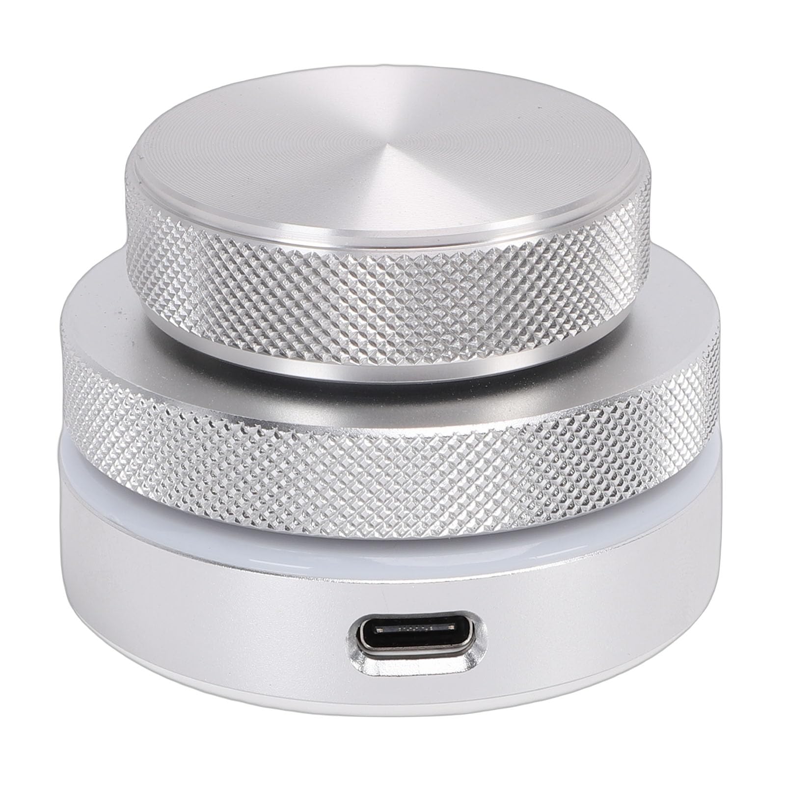 Cryfokt Anpassbarer Bluetooth-USB-Lautstärkeregler mit RGB-Licht für Digitale Audio-Workstation, Silberfarben, für Benutzer von und OS, ABS-Aluminiumlegierung