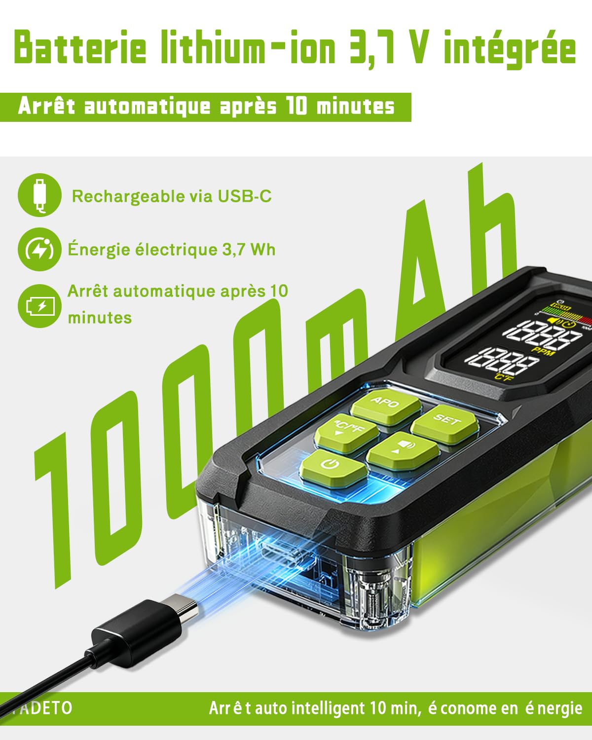 Détecteur de Fuite de Réfrigérant Rechargeable, Détecteur Fuite de fréon