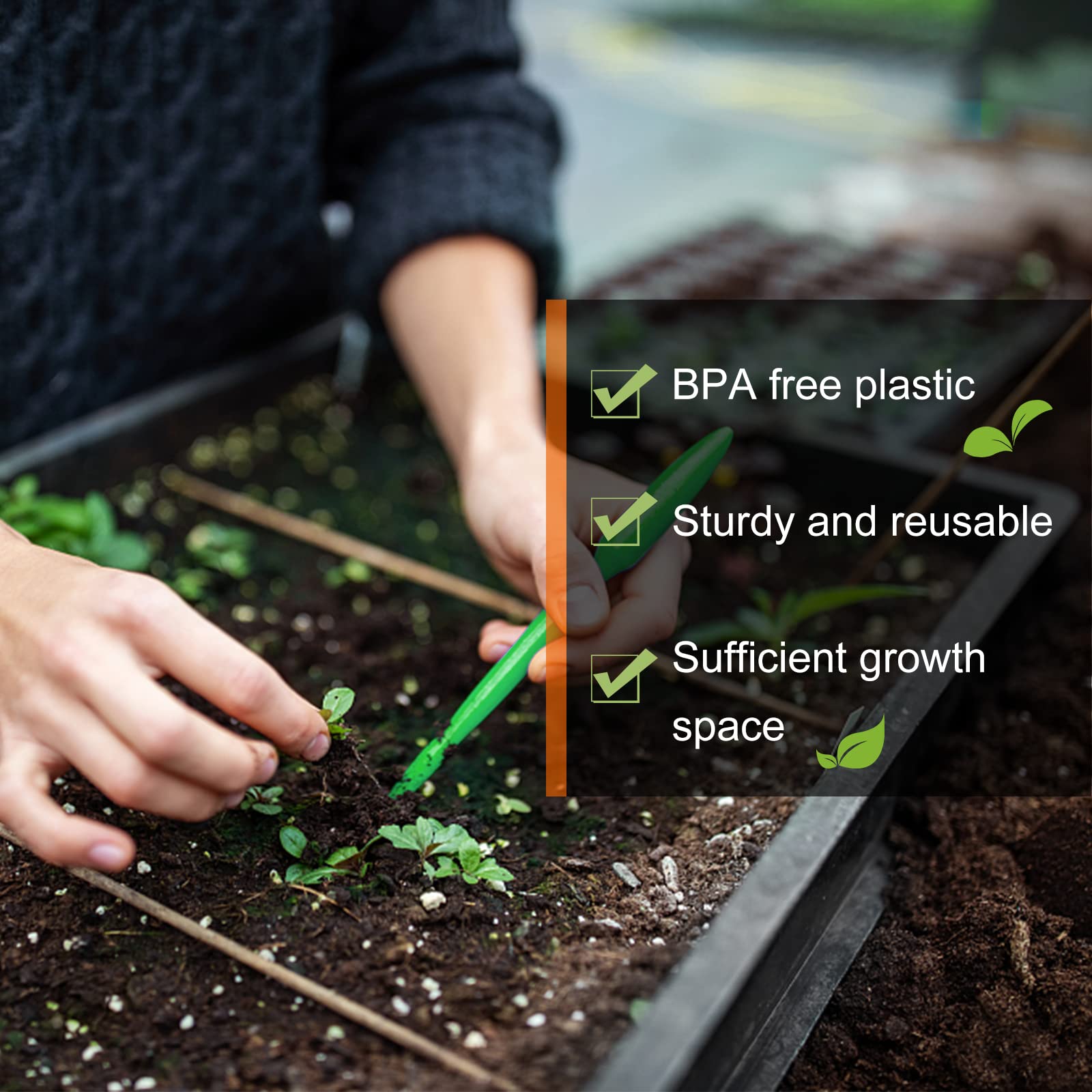 5 Pz Vassoi Semina Plastica Vassoio Coltivazione Propagazione Vassoi Semenzaio Germinazione Senza Fori di Drenaggio per Serra Giardino Verdura Frutta Piante