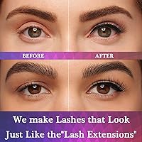 Vista 5 de Pestañas magnéticas, 7 pares de pestañas magnéticas redondas 3D con kit de delineador de ojos, mejoradas, aspecto natural, de larga duración